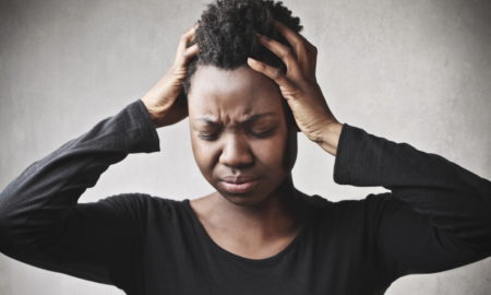 Black girls: Desperate black girl puts her hands in her hair