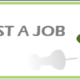 Post a job grey text with green pushpin.